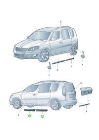 фото thumb №10, Skoda roomster накладки пороговые набор оригинальный номер kda770001