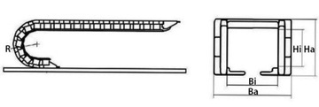 Кабельная направляющая 25X103 R55