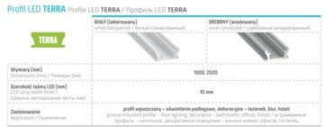 ВОДОНЕПРОНИЦАЕМЫЙ ПРОФИЛЬ СВЕТОДИОДНОЙ ЛЕНТЫ TERRA с ЛАМПОЙ ДЛИНОЙ 1 м