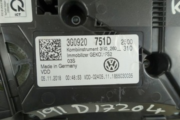 фото thumb №8, Спидометр дисплей приборы манометр vw passat b8 3g0920751d европа eu