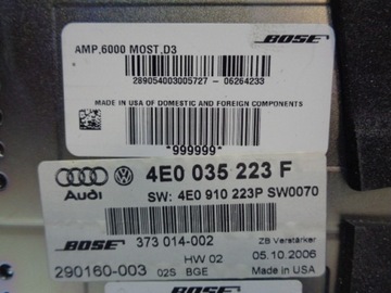 фото thumb №8, Усилитель bose audi a8 d3 03-06 4e0035223f