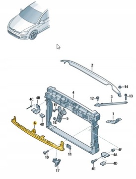фото thumb №11, Vw оригінальний номер 5g0805705r кріплення бампера golf 7 vii