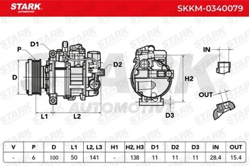 фото thumb №8, Stark skkm-0340079 компресор кондиціонера 6seu14c pag 46 r134a