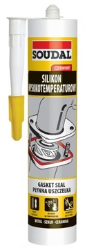 SOUDAL SILIKON WYSOKOTEMPERATUROWY DO 285'C 280ML