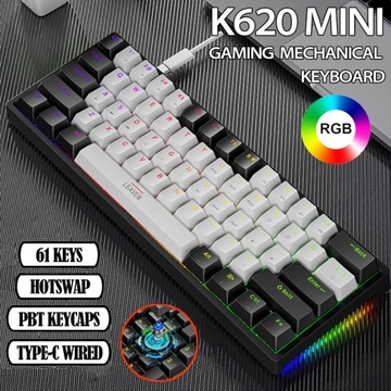 Мини-механическая игровая клавиатура K620, 61 клавиша