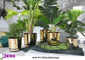 12 GOLD SHINY глянцевый цветочный горшок с подставкой GLAMOUR COVER home