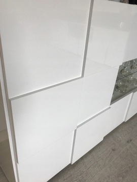 Белый лакированный итальянский глянцевый комод с ящиками 181x84 см Quatro