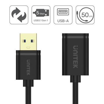 Кабель-удлинитель USB 3.0 A-A длиной 0,5 м Unitek Y-C456GB