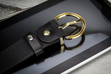 Ремень Gracio Gift НАТУРАЛЬНАЯ кожа женский ЧЕРНЫЙ