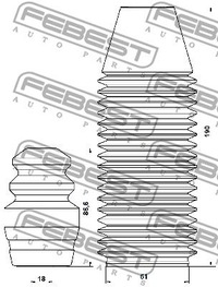 фото thumb №10, Захист заднього амортизатора з відбійник комплект febest chshb-j200r-kit