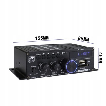 ПОРТАТИВНЫЙ FM-РАДИОУСИЛИТЕЛЬ BT5.0 ВХОД SD/USB