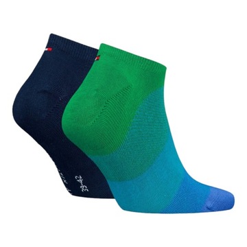 TOMMY HILFIGER SOCKS НОСКИ 2P ТЕМНО-СИНИЙ/ЗЕЛЕНЫЙ размеры 39-42