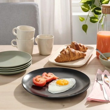 IKEA FARGKLAR Тарелка матовая темно-серая 26 см 4 шт.