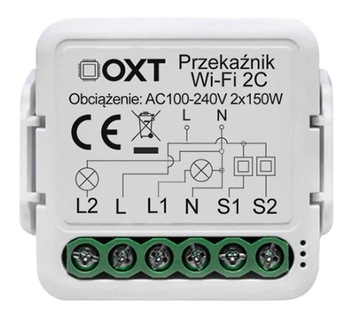 Мини-релейный модуль OXT 2 цепи WiFi TUYA