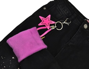 Czarne Jeans SPODNIE Ocieplane Polarem - 158/164