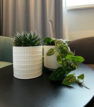 Osłonka Doniczka Ceramiczna walec 23x22 cm biała