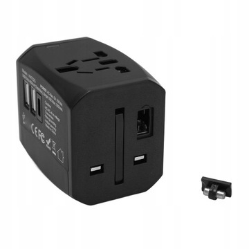 Универсальный дорожный адаптер USB C 6A 2xUSB3.0A