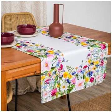 Bieżnik na stół 40x85 cm kwiaty wiosna lato dekoracyjny obrus kolorowy