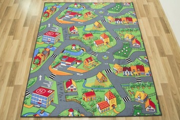 DYWAN DO POKOJU DZIECKA CHŁOPCA MIASTO DROGA FILC LITTLE VILLAGE 100x200 cm