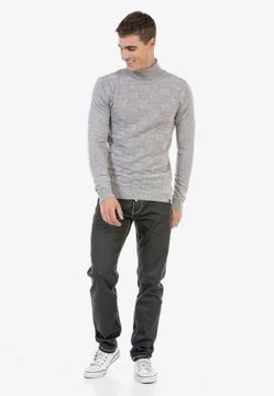 Sweter Męski Golf Stójka Cipo Baxx Klasyczny Slim Elegance