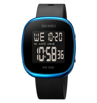 SKMEI женские часы LED черный с будильником 12/24 ч мин1