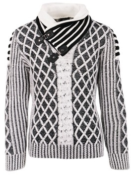 SWETER MĘSKI GOLF WEŁNIANY GRUBY CIEPŁY STÓJKA M