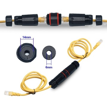 MUFA kablowa ZŁĄCZE kablowe Hermetyczne Wodoodporne RJ45 IP68 kat.6 beczka