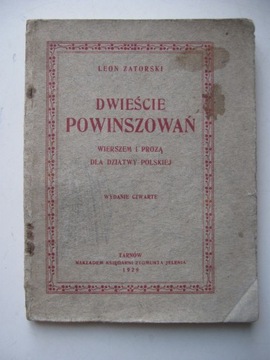 Dwieście powinszowań wierszem i prozą, Zatorski 1929