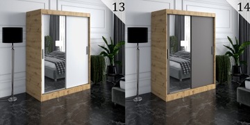 Шкаф-купе 150 Зеркало, 2 интерьера АНТРАЦИТ