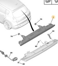 фото thumb №4, Третий свет стоп peugeot 3008 i тонированный