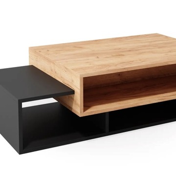 STOLIK KAWOWY PROSTOKĄTNY LOFT 105 x 60 x 32cm ANTRACYT/GOLDKRAFT
