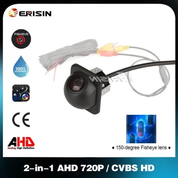 Erisin ES683 2-в-1 AHD 720P / CVBS HD Маленькая задняя камера в соломенной шляпе 150 гуар