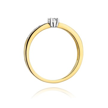 Złoty pierścionek z brylantami 0,13 ct pr. 585 r11