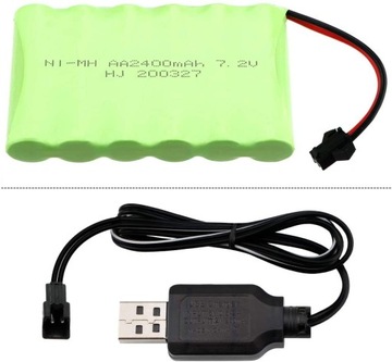 Ni-MH аккумулятор, 7,2 В, 2400 мАч, 2-контактное USB-зарядное устройство