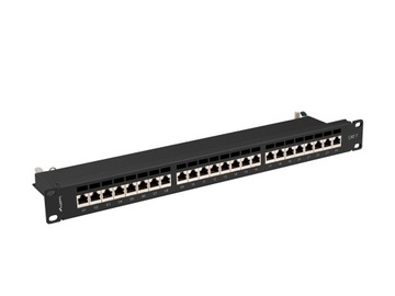 Патч-панель Lanberg 19 24xRJ45 1U черный экран кат.7