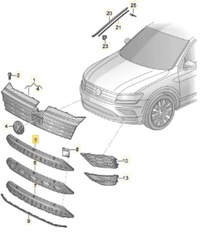 фото thumb №12, Решётка радиатора решётка бампера pdc молдинг хром vw tiguan 16- 5na853671