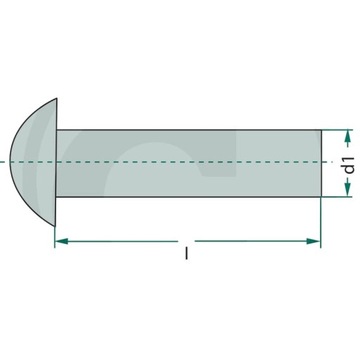 Заклепки DIN 660, d1: 5,4мм, I: 30мм