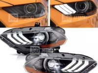 Купити Ліхтарі  передні фари full led бі-світлодіодний комплект . ford mustang 2018-2023 америка, фото thumb