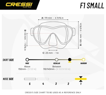 Маска/очки для дайвинга - Cressi F1 Small - Розовый - ДЕТСКИЙ - Детский
