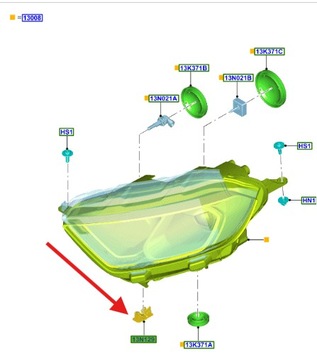 фото thumb №13, Оригінальний номер ford 1922351 кліпса кронштейни фара оригінал