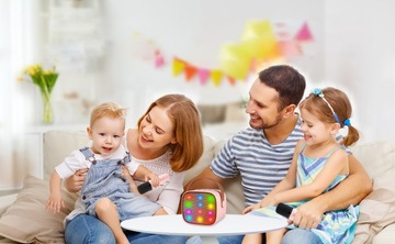 НАБОР БЕСПРОВОДНОГО МИКРОФОНА ДЛЯ КАРАОКЕ С BLUETOOTH — РОЗОВЫЙ