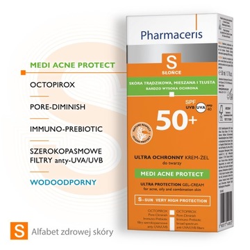 Pharmaceris S Medi Acne Protect Ультразащитный крем для лица и глаз SPF50+