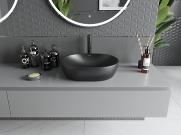 MEXEN VIKI UMYWALKA NABLATOWA 48x35 CZARNA MAT