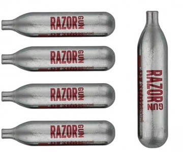 RazorGun NABÓJ KAPSUŁA BUTLA CO2 ZESTAW 12g DO WIATRÓWEK ASG 15 szt.