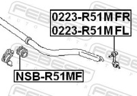 фото thumb №3, Стержень стабилизатора передний левый nissan pathfinder r51m 2005.01-2014.11 el