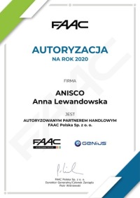 Napęd siłownik zestaw FAAC C720 Cyclo 24V ENCODER XLED