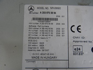 РАДИО CD НАВИГАЦИЯ MERCEDES W203 2038703694