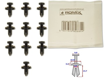 фото thumb №1, Honda legend 96-05 клипса клипса штифт защитные накладки 10x