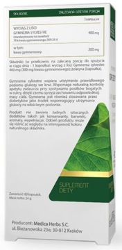 Medica Herbs GYMNEMA GURMAR 60Kap KONTROLA APETYTU