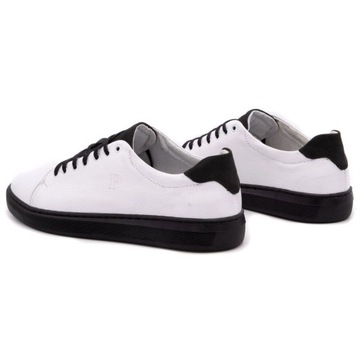 BUTY MĘSKIE CASUAL SKÓRA POLSKIE 2109C BIAŁE 40